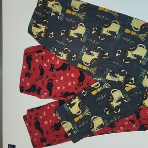 LuLaRoe Kids Leggings. Size L/XL. GUC. Cat print.
